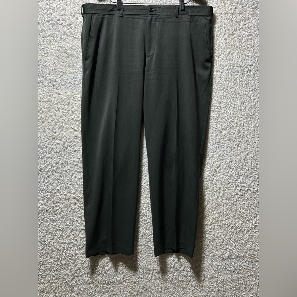 IZOD 40x30 Dark Gray Straight Fit Flat Front Dress Pants Slacks Chinos